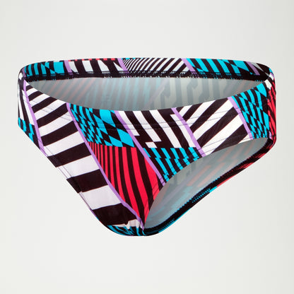 Club Training Allover Digital Hipster Bikini Bottom Black/White/Red | Speedo
