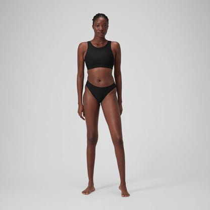 Solid Highneck Crop Top Dark Grey | Speedo