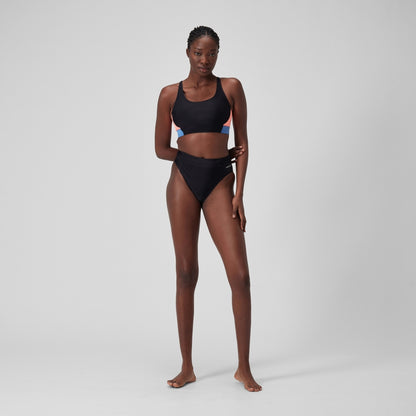 Solid High Waisted Bikini Bottom Dark Grey | Speedo