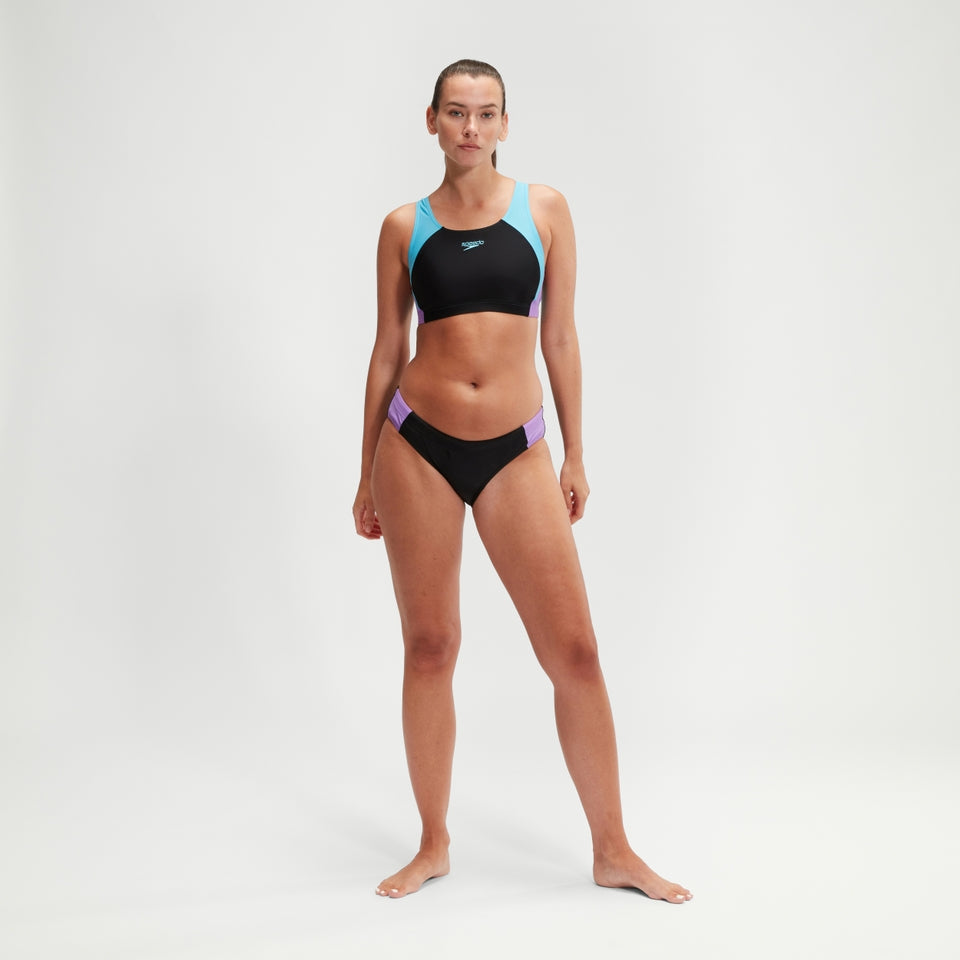 Colourblock Splice Bikini Black/Purple | Speedo