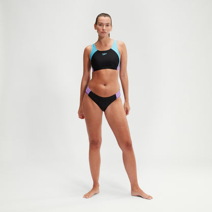 Colourblock Splice Bikini Black/Purple | Speedo