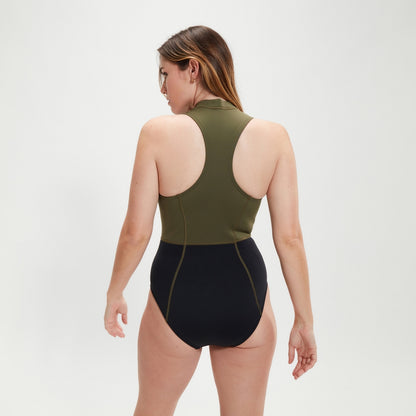 Sleeveless Thermal Swimsuit Black/Green | Speedo