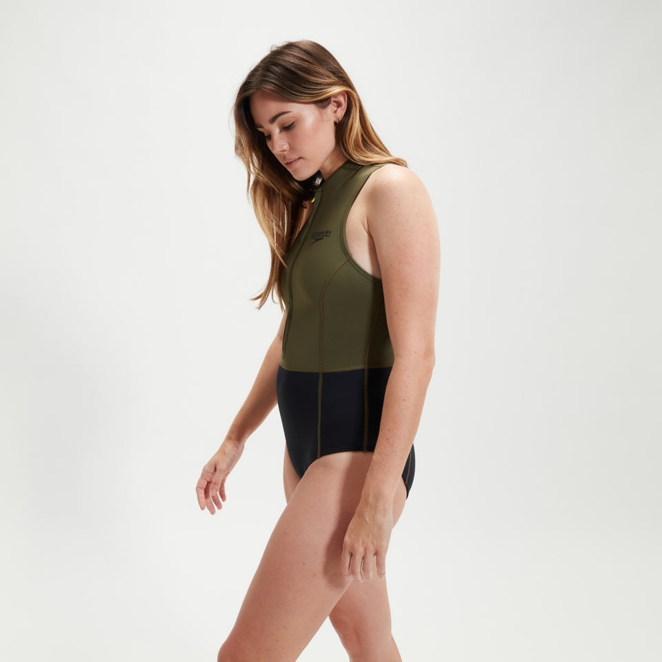 Sleeveless Thermal Swimsuit Black/Green | Speedo