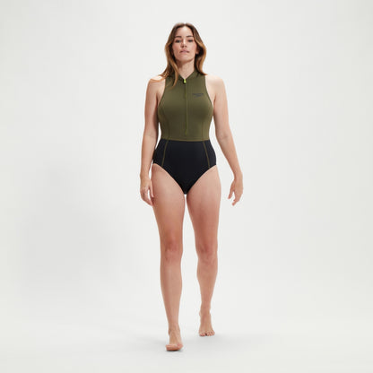 Sleeveless Thermal Swimsuit Black/Green | Speedo