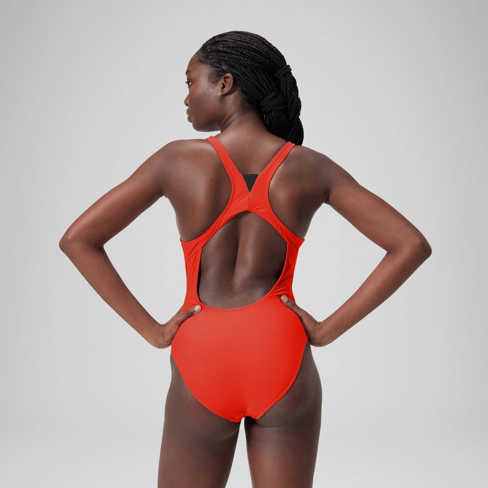Solid Highneck Swimsuit Red | Speedo