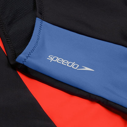 Colourblock Long Sleeve Zip Swimsuit Black/Red | Speedo