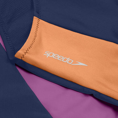 Colourblock Long Sleeve Zip Swimsuit Blue | Speedo