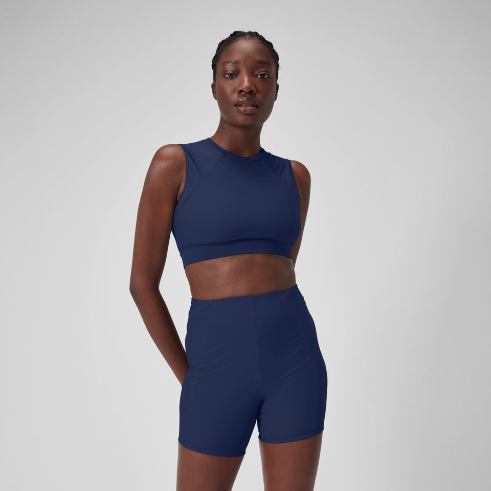 Solid Bikini Top with Mesh Blue | Speedo