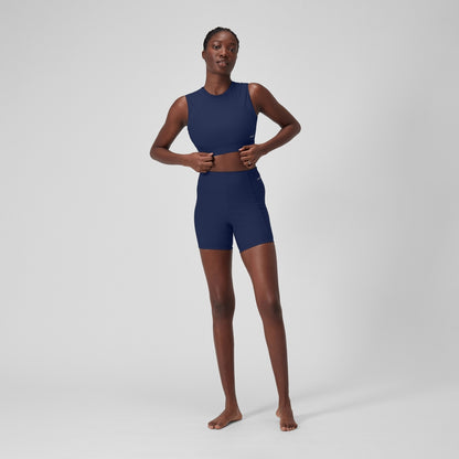Solid Bikini Top with Mesh Blue | Speedo