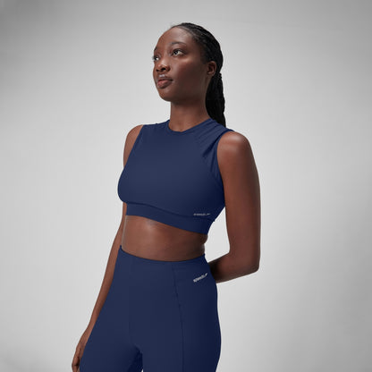 Solid Bikini Top with Mesh Blue | Speedo