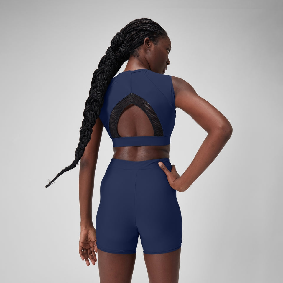 Solid Bikini Top with Mesh Blue | Speedo