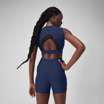 Solid Bikini Top with Mesh Blue | Speedo