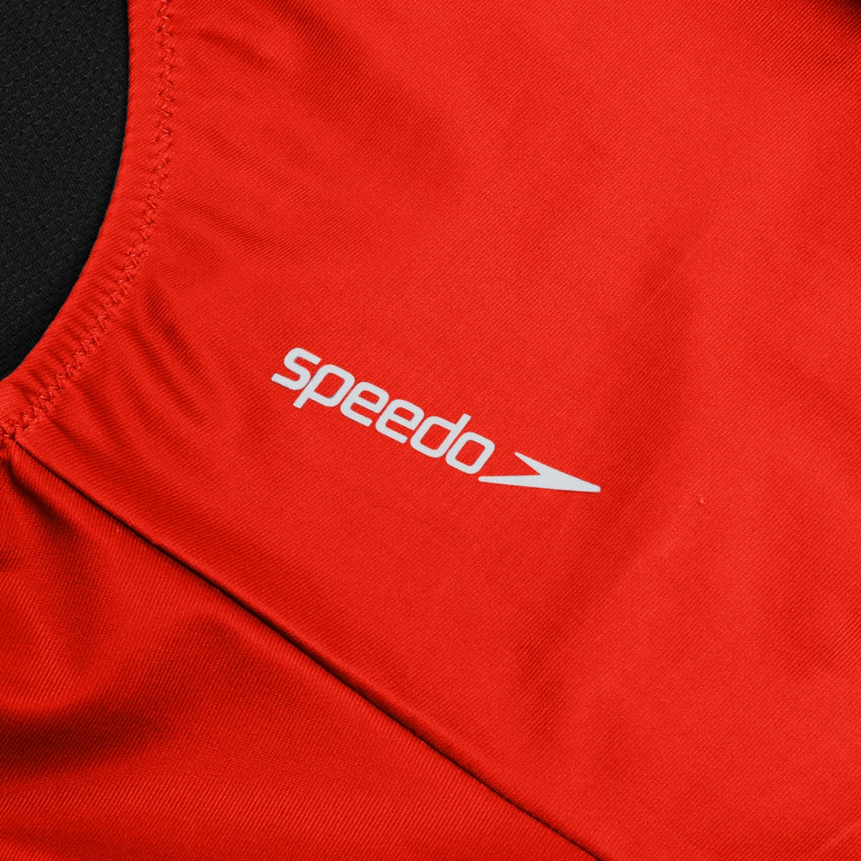Solid Scoop with Mesh Swimsuit Red | Speedo