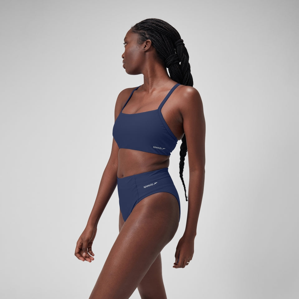 Solid Hi Waist Bottom Blue | Speedo
