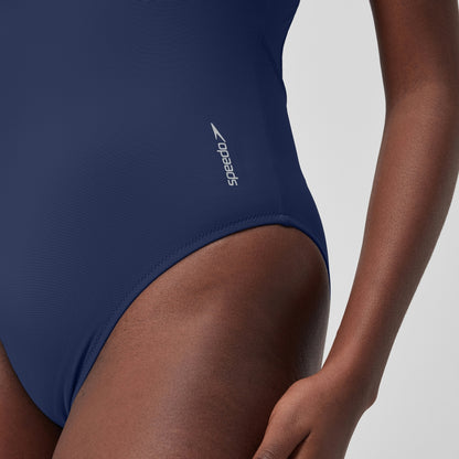 Solid Scoop with Mesh Swimsuit Blue | Speedo