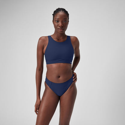 Solid Bikini Top with Mesh Blue | Speedo