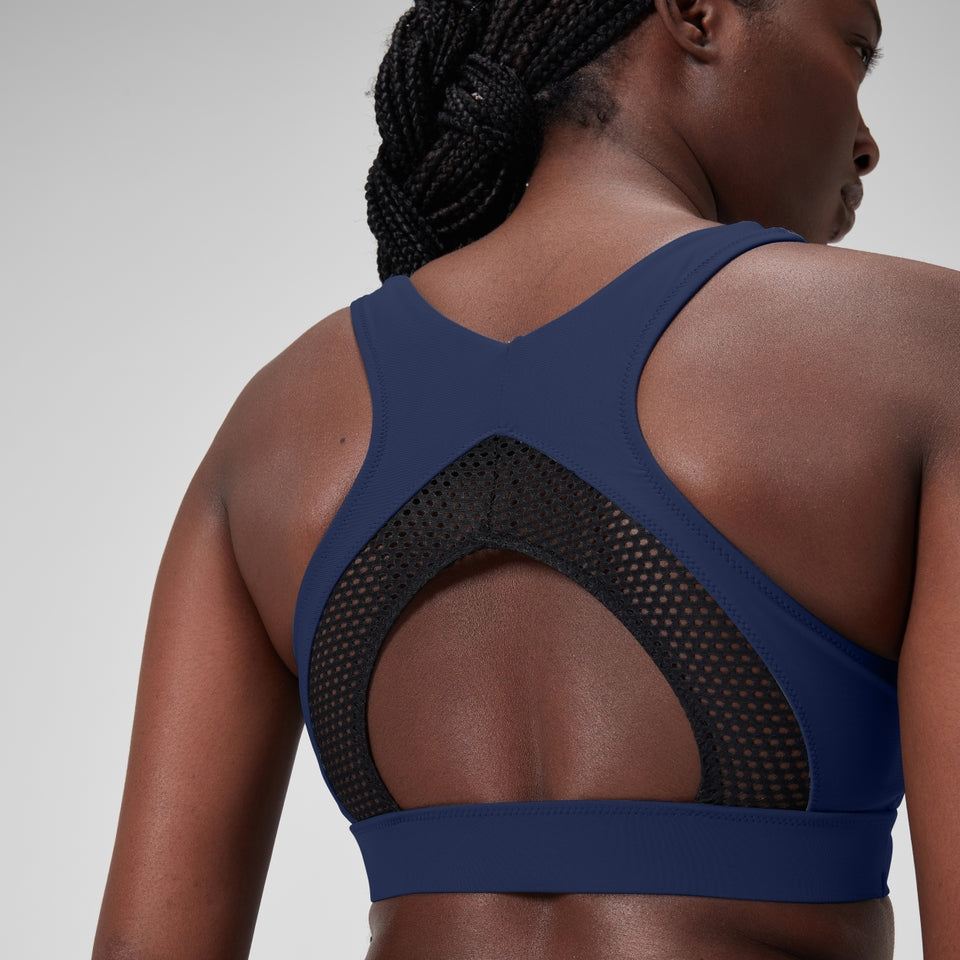 Solid Bikini Top with Mesh Blue | Speedo