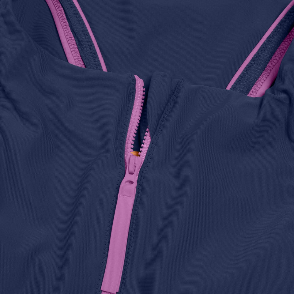 Colourblock Zip Swimsuit Blue | Speedo