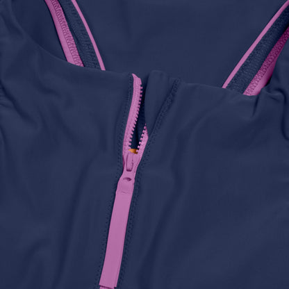 Colourblock Zip Swimsuit Blue | Speedo