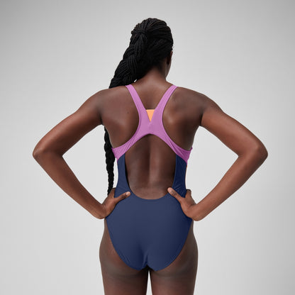 Colourblock Zip Swimsuit Blue | Speedo