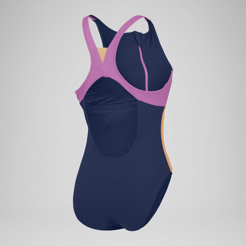 Colourblock Zip Swimsuit Blue | Speedo
