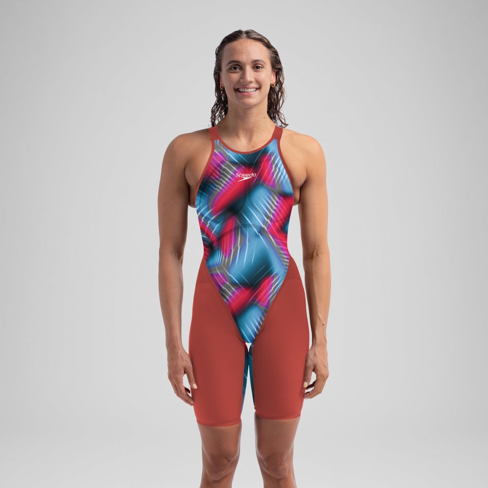 Fastskin LZR Pure Valor 2.0 Openback Kneeskin Red/Blue | Speedo