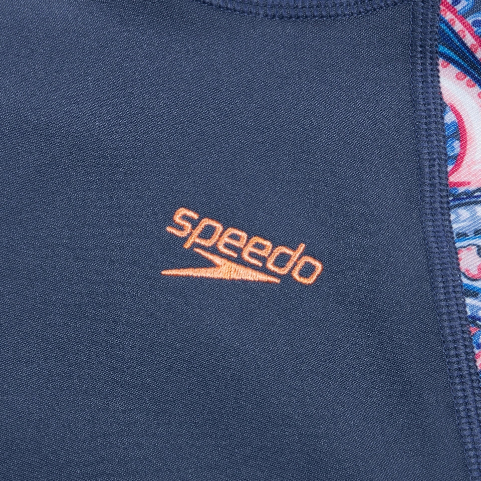 Printed Short Sleeve Rash Top Navy/Blue | Speedo