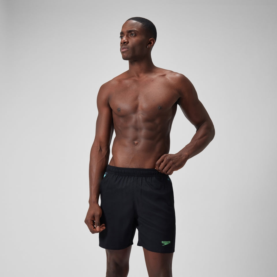 Xpress Lite Panel 16" Swim Shorts Black/Grey | Speedo