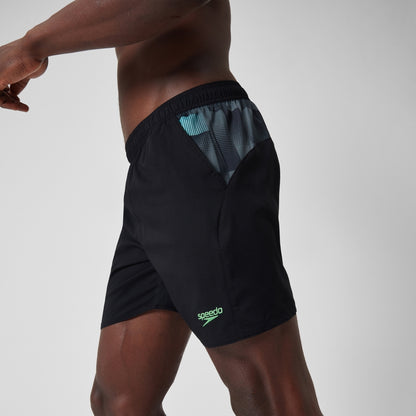 Xpress Lite Panel 16" Swim Shorts Black/Grey | Speedo