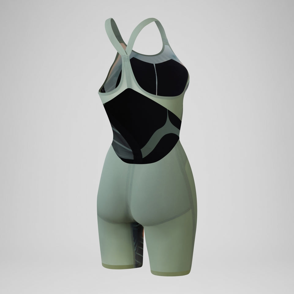 Fastskin LZR Pure Valor 2.0 Openback Kneeskin Green/Orange | Speedo
