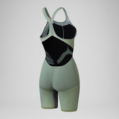 Fastskin LZR Pure Valor 2.0 Openback Kneeskin Green/Orange | Speedo