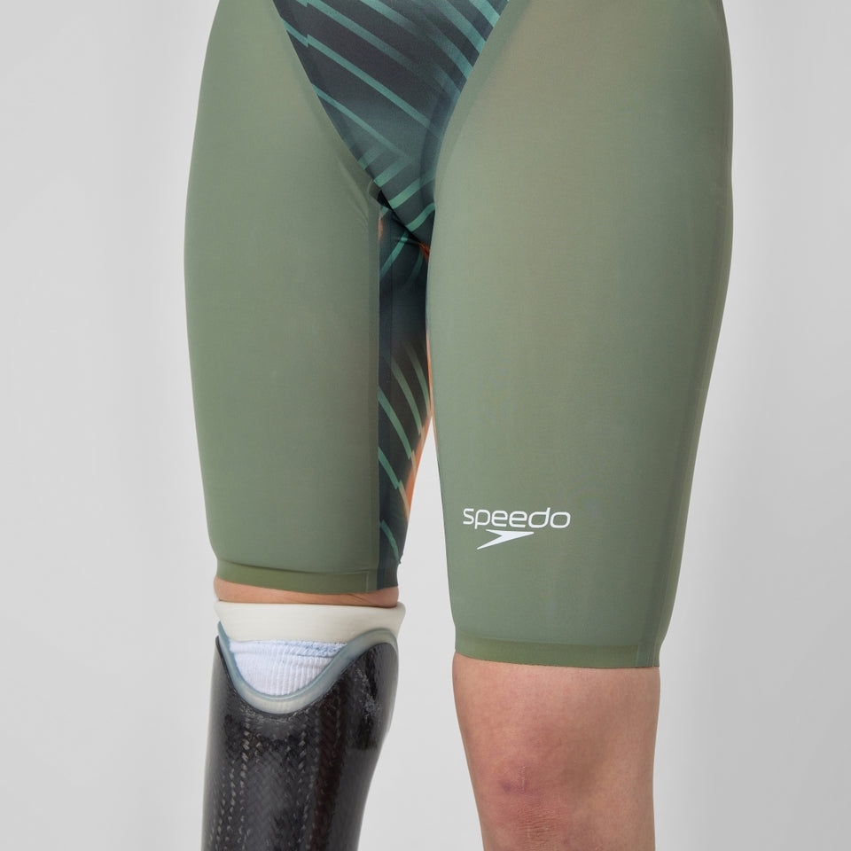 Fastskin LZR Pure Valor 2.0 Openback Kneeskin Green/Orange | Speedo