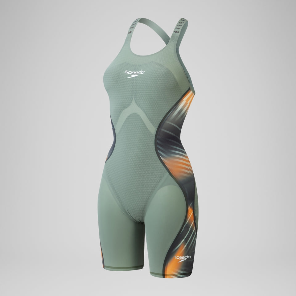 Fastskin LZR Pure Intent 2.0 Closedback Kneeskin Green/Orange | Speedo