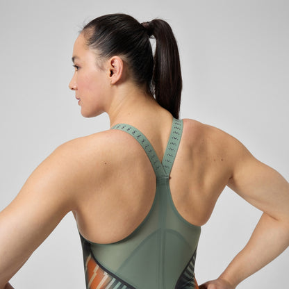 Fastskin LZR Pure Intent 2.0 Closedback Kneeskin Green/Orange | Speedo