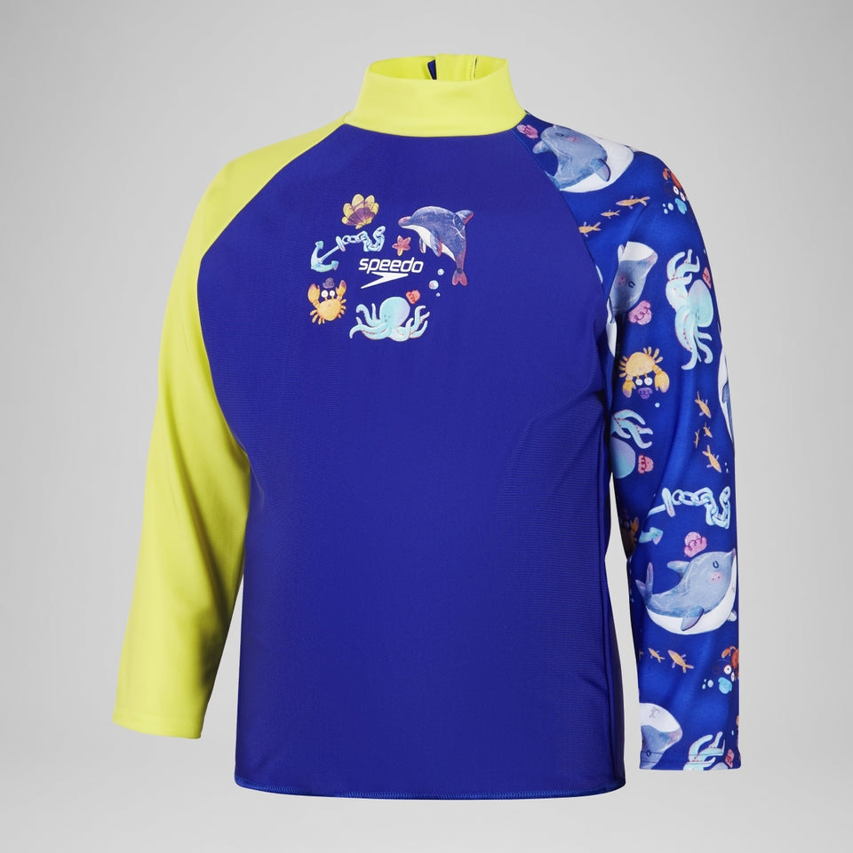 Boys' Digital Long Sleeve Rash Top Blue | Speedo