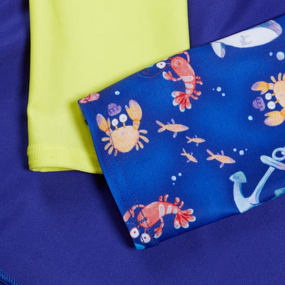 Boys' Digital Long Sleeve Rash Top Blue | Speedo