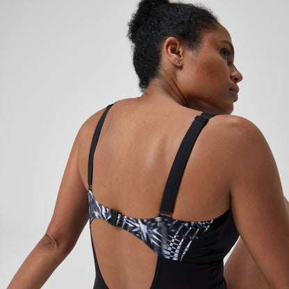 Shaping Printed OpusGem DD+ Swimsuit Black/Grey | Speedo