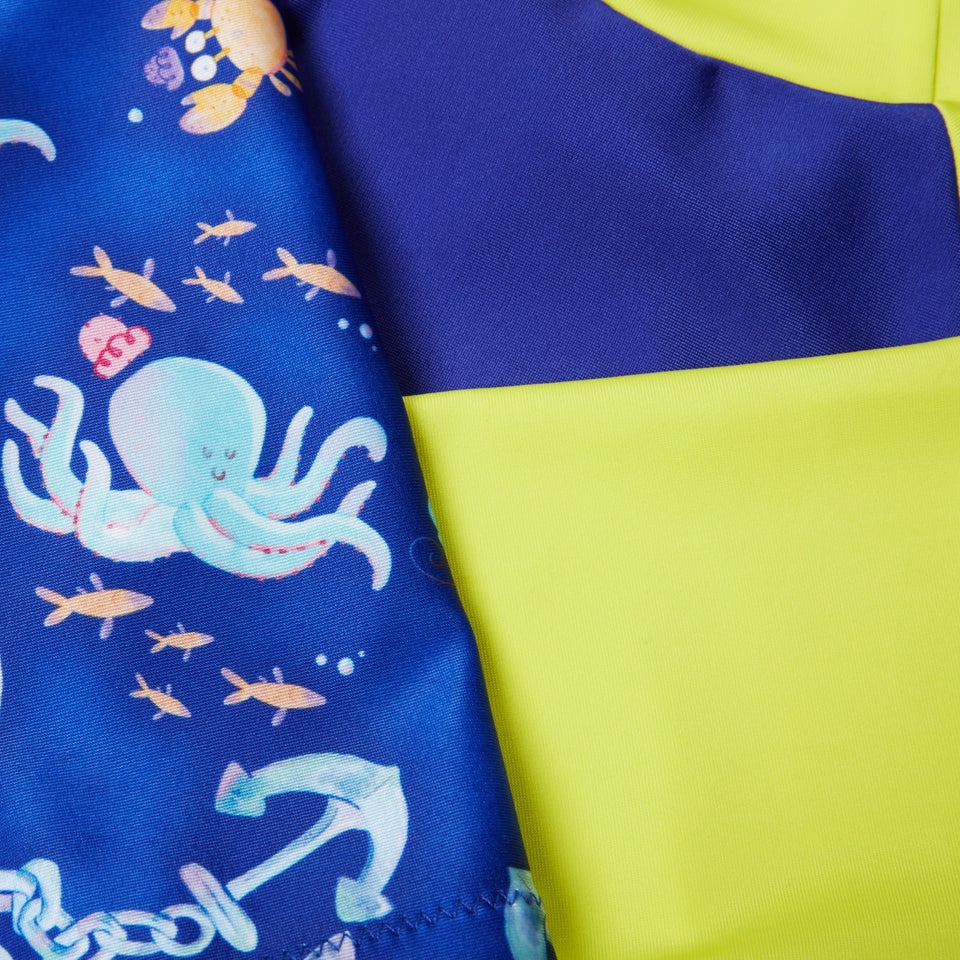 Boys' Digital Short Sleeve Rash Top Blue | Speedo