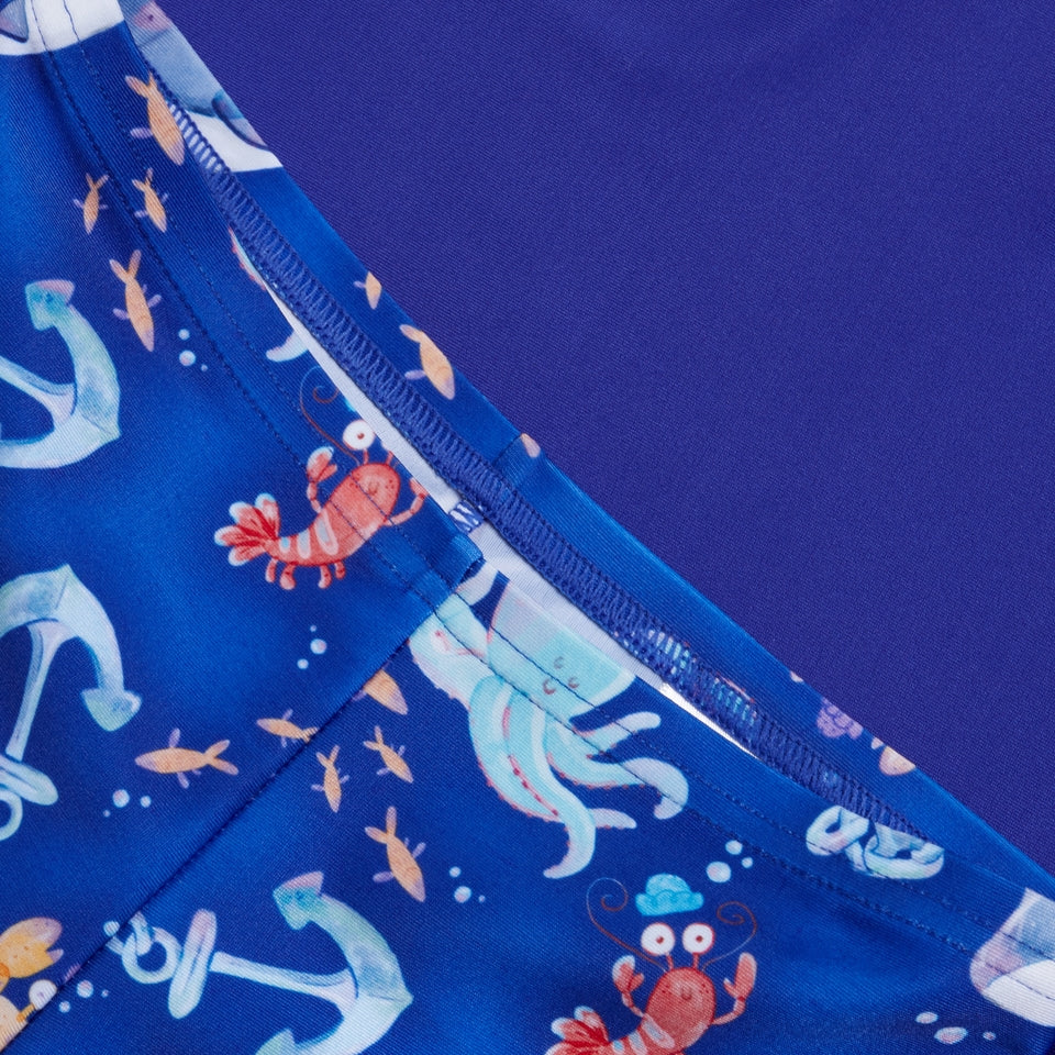 Boys' Digital Short Sleeve Rash Top Blue | Speedo