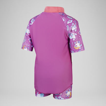 Girls' Digital Short Sleeve Rash Top Set Pink/Purple | Speedo
