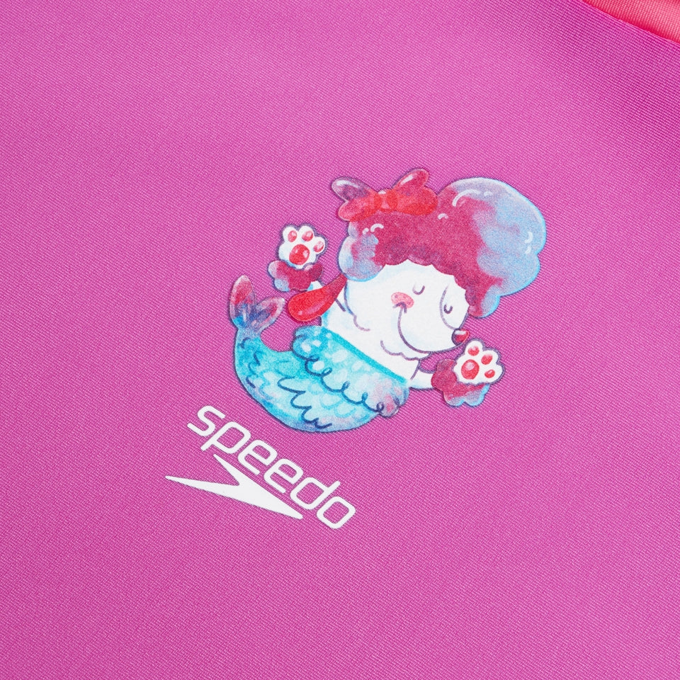Girls' Digital Short Sleeve Rash Top Set Pink/Purple | Speedo