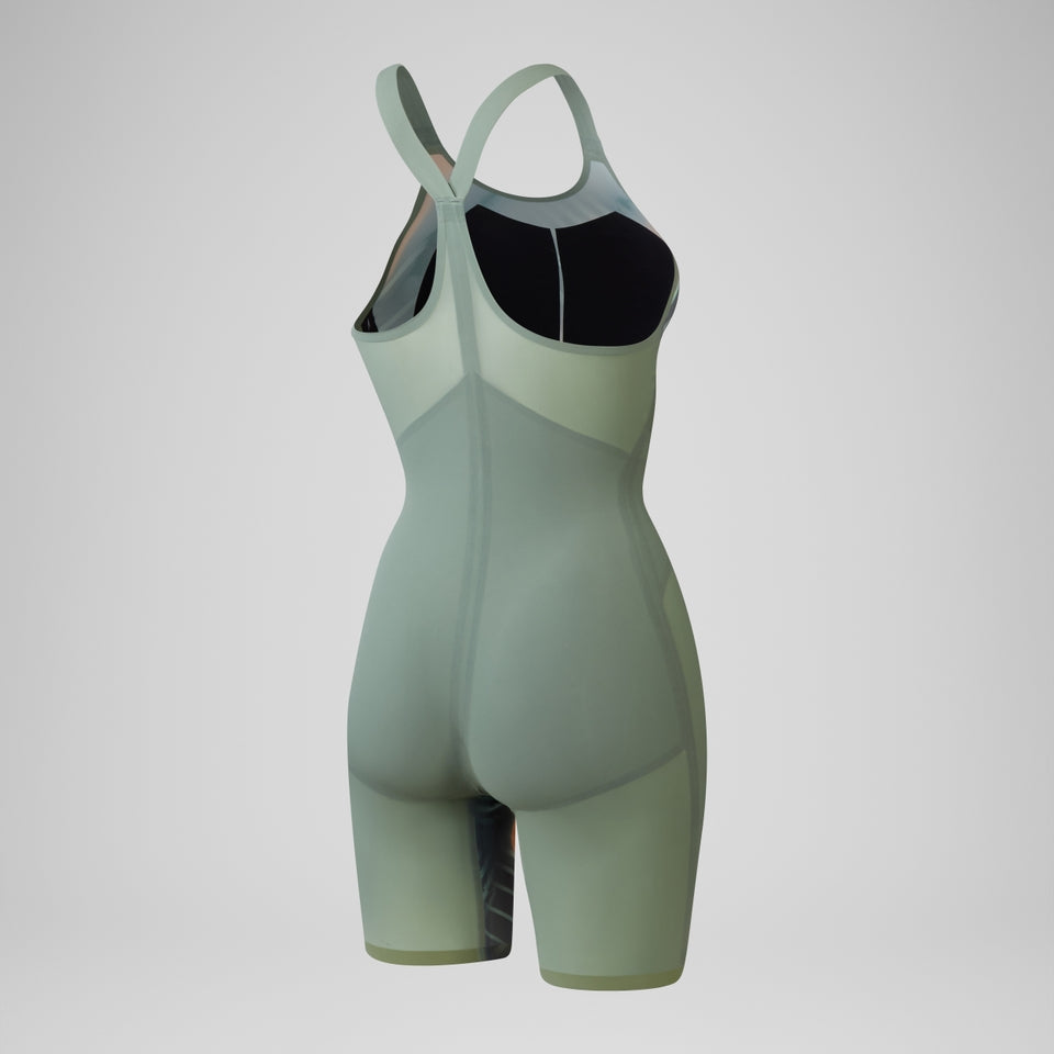 Fastskin LZR Pure Valor 2.0 Closedback Kneeskin Green/Orange | Speedo