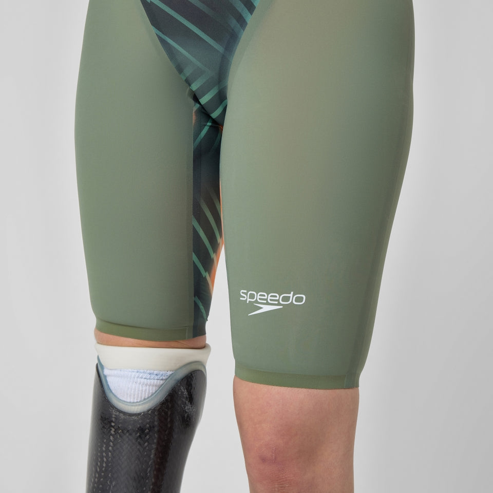 Fastskin LZR Pure Valor 2.0 Closedback Kneeskin Green/Orange | Speedo