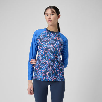 Printed Long Sleeve Swim Tee Navy/Blue | Speedo