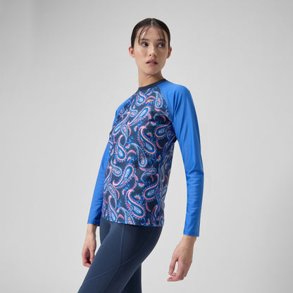 Printed Long Sleeve Swim Tee Navy/Blue | Speedo