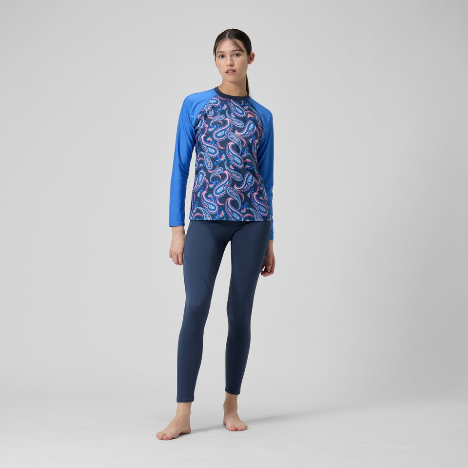 Printed Long Sleeve Swim Tee Navy/Blue | Speedo