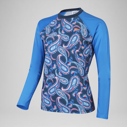 Printed Long Sleeve Swim Tee Navy/Blue | Speedo