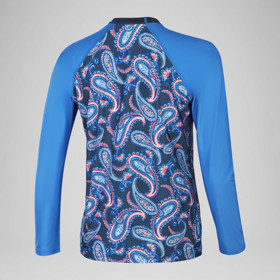 Printed Long Sleeve Swim Tee Navy/Blue | Speedo