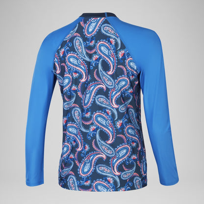Printed Long Sleeve Swim Tee Navy/Blue | Speedo