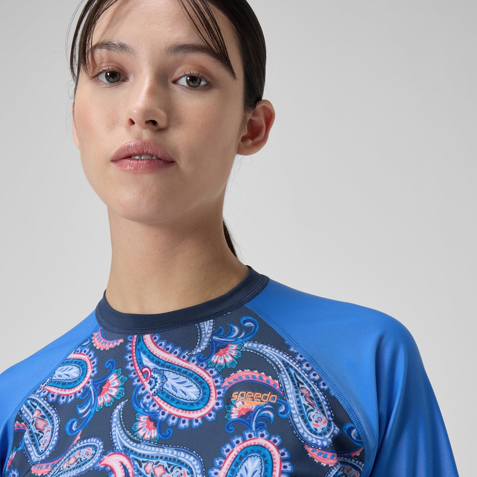 Printed Long Sleeve Swim Tee Navy/Blue | Speedo